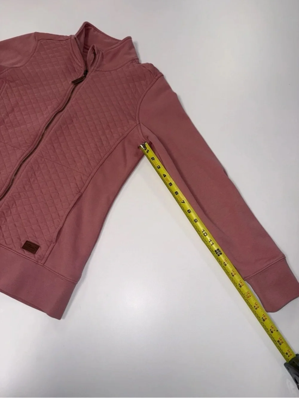 LL Bean Women’s Quilted Full Zip Sweatshirt Shacket Rose Wash Light Pink Small T